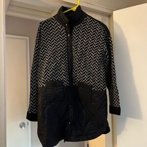 NIC+ZOE Black and Gray Chevron Women's Jacket